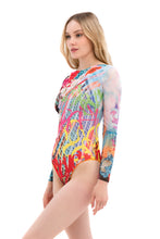 Load image into Gallery viewer, Pre-Order Graffiti Closed one-piece swimsuit with sleeves
