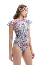 Load image into Gallery viewer, Pre-Order Dragonflies Swimsuit with cap sleeves
