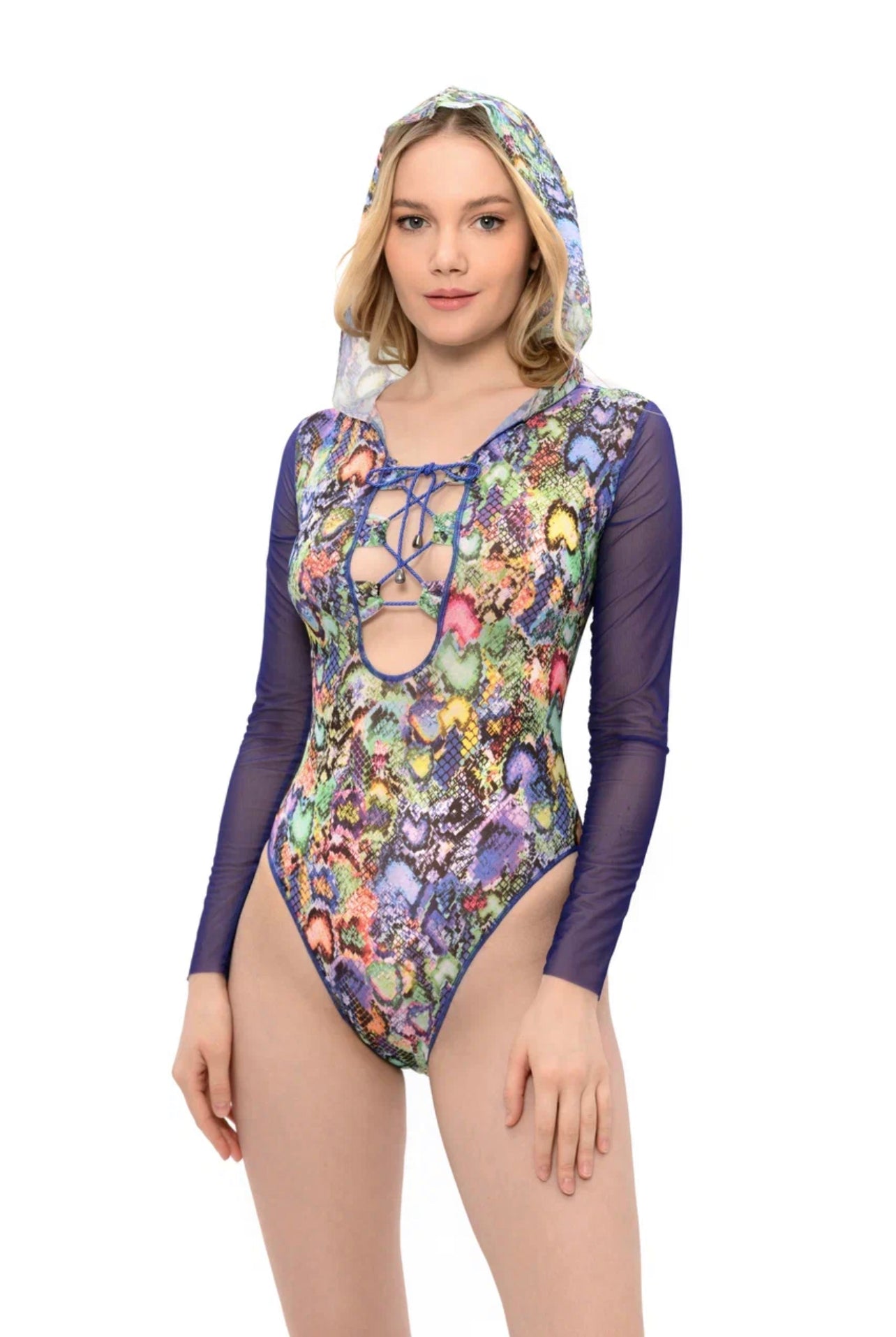 Discover snake-print swimsuits with sleeves, lace, and a hood, providing SPF35 protection. Enjoy classic luxury with our exclusive sale offer.