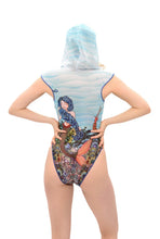 Load image into Gallery viewer, Mermaids One-piece Swimsuit with Hood &amp; Lace
