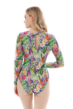 Load image into Gallery viewer, Pre-Order Tropical Vibes Closed one-piece swimsuit with sleeves
