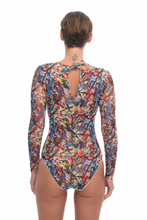 Load image into Gallery viewer, Pre-Order Street Art Closed one-piece swimsuit with sleeves
