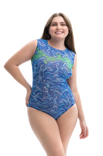Load image into Gallery viewer, Pre-Order Waves One-piece Sleeveless Swimsuit
