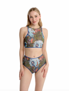 Explore sustainable tan-through smart swimsuits featuring a delightful mermaids print. Choose a high-waisted bikini for the ideal fit and SPF35 protection. Enjoy classic luxury with our call to action.
