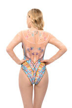 Load image into Gallery viewer, Dreamcatcher Closed Back One-piece Swimsuit with Sleeves
