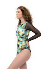 Load image into Gallery viewer, Fish Closed Back One-piece Swimsuit with Sleeves
